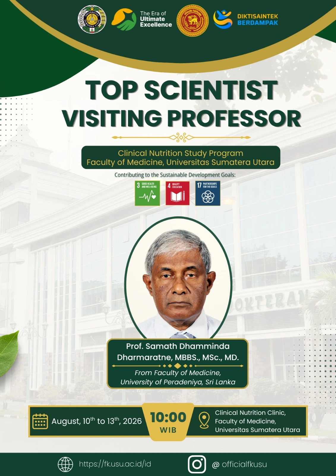 Top Scientist Visiting Professor – Clinical Nutrition Study Program